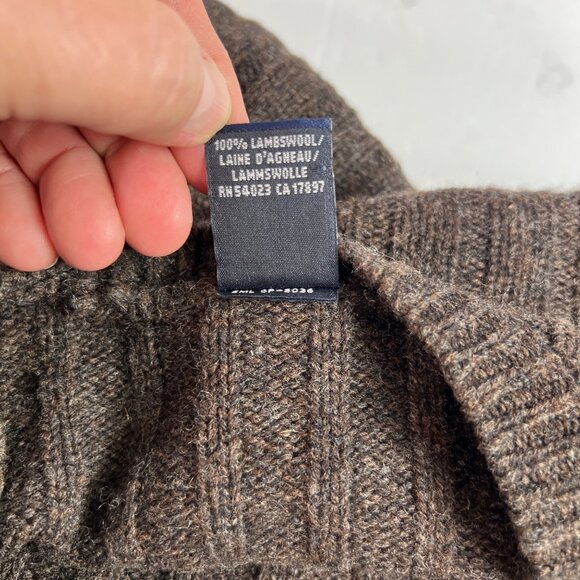 Vintage Gap Men's 100% Lambswool Sweater Ribbed Size XL Crewneck Boxy Chunky - Picture 4 of 12